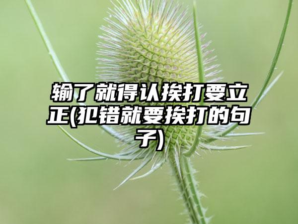 输了就得认挨打要立正(犯错就要挨打的句子)