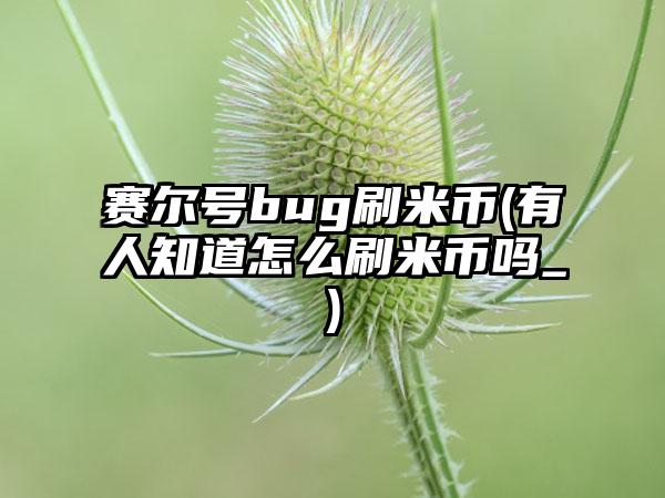 赛尔号bug刷米币(有人知道怎么刷米币吗_)