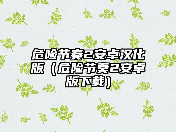 危险节奏2安卓汉化版（危险节奏2安卓版）