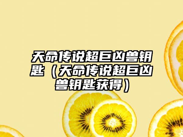 天命传说超巨凶兽钥匙（天命传说超巨凶兽钥匙获得）