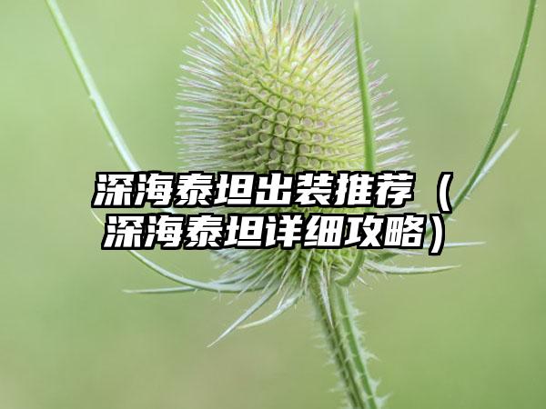 深海泰坦出装推荐（深海泰坦详细攻略）