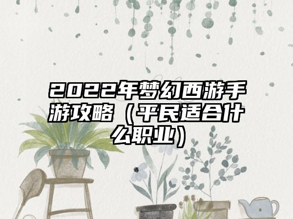 2022年梦幻西游手游攻略（平民适合什么职业）
