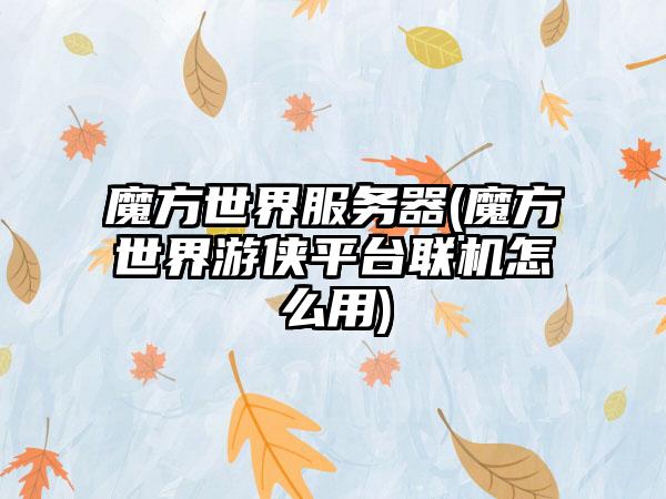 魔方世界服务器(魔方世界游侠平台联机怎么用)