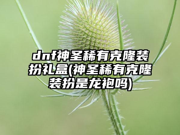 dnf神圣稀有克隆装扮礼盒(神圣稀有克隆装扮是龙袍吗)