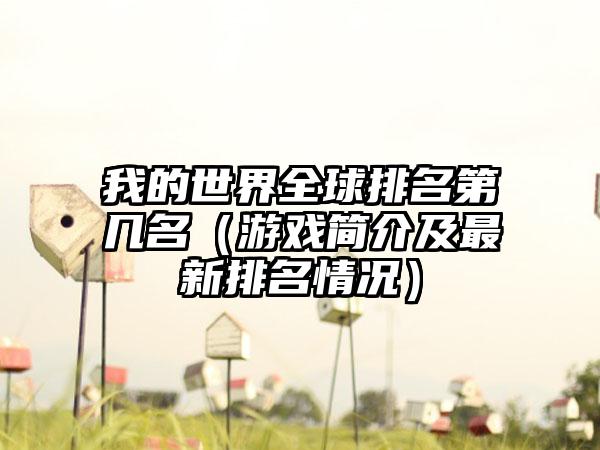我的世界全球排名第几名（游戏简介及最新排名情况）