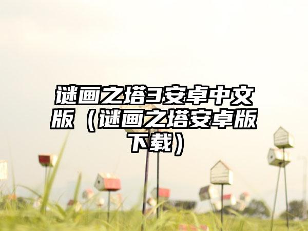 谜画之塔3安卓中文版（谜画之塔安卓版）