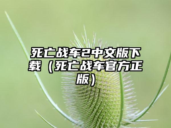 死亡战车2中文版（死亡战车官方正版）