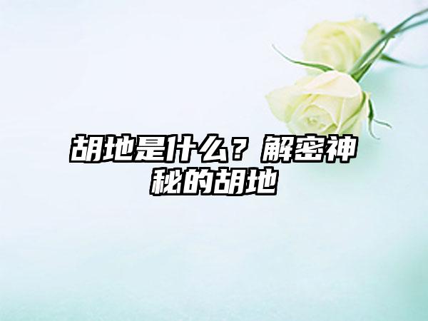 胡地是什么？解密神秘的胡地