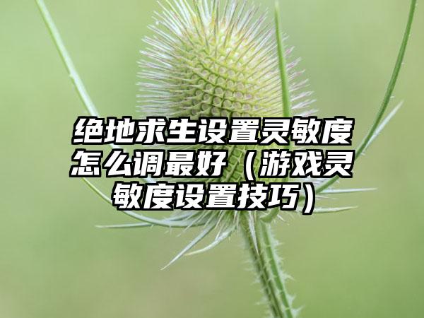 绝地求生设置灵敏度怎么调最好（游戏灵敏度设置技巧）