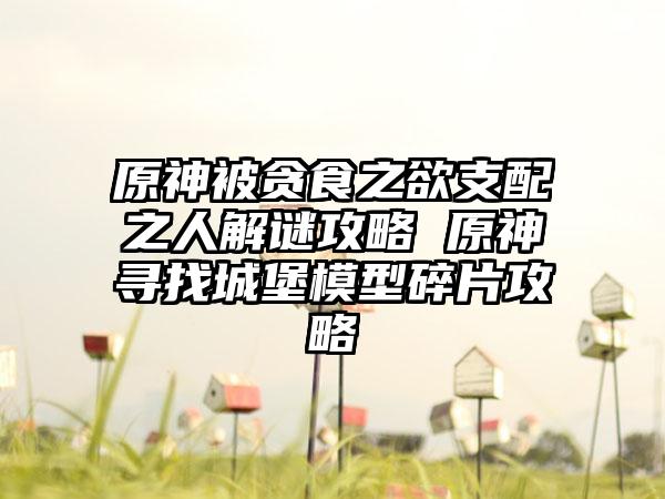 原神被贪食之欲支配之人解谜攻略 原神寻找城堡模型碎片攻略