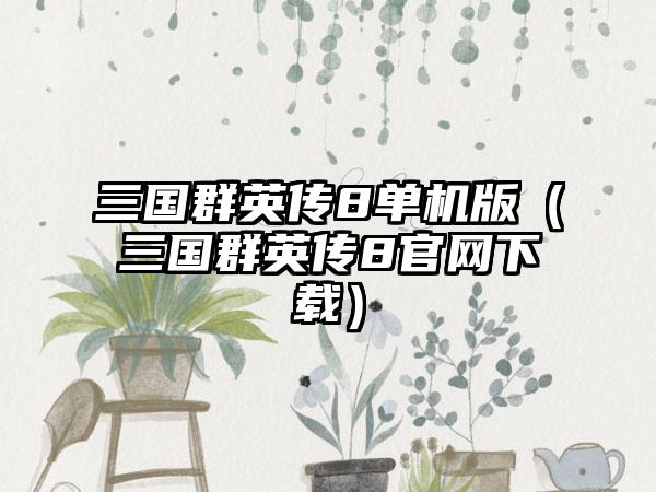 三国群英传8单机版（三国群英传8）