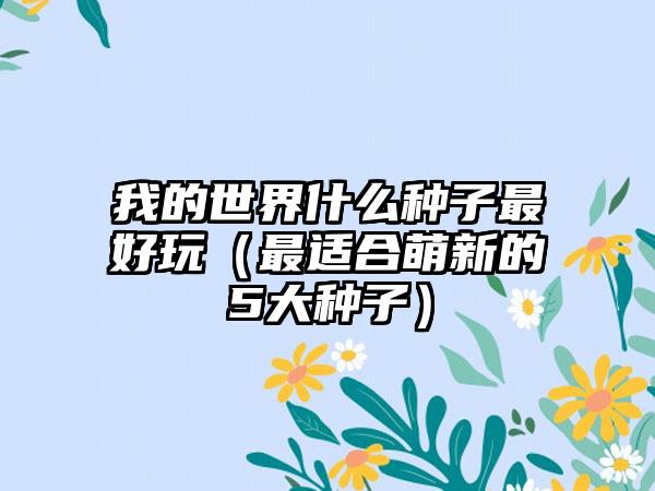 我的世界什么种子最好玩（最适合萌新的5大种子）