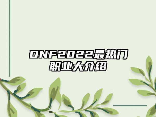 DNF2022最热门职业大介绍