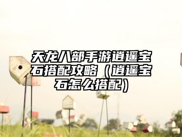 天龙八部手游逍遥宝石搭配攻略（逍遥宝石怎么搭配）