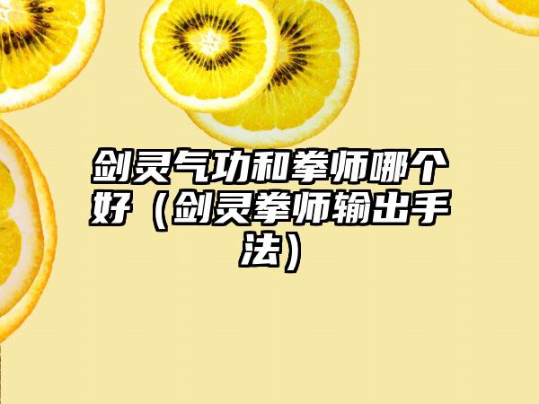 剑灵气功和拳师哪个好（剑灵拳师输出手法）