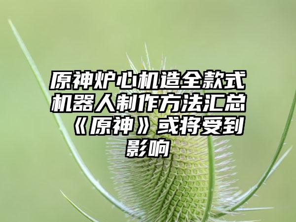 原神炉心机造全款式机器人制作方法汇总 《原神》或将受到影响