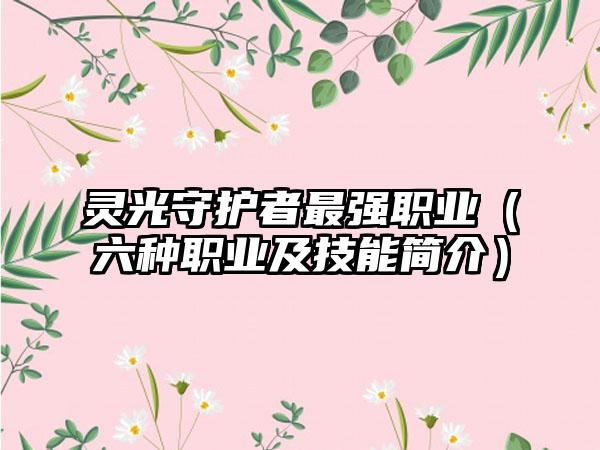灵光守护者最强职业（六种职业及技能简介）