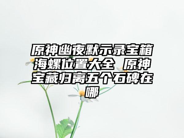 原神幽夜默示录宝箱海螺位置大全 原神宝藏归离五个石碑在哪