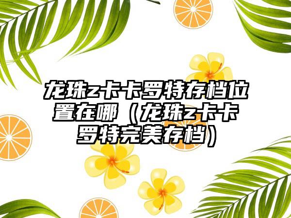 龙珠z卡卡罗特存档位置在哪（龙珠z卡卡罗特完美存档）