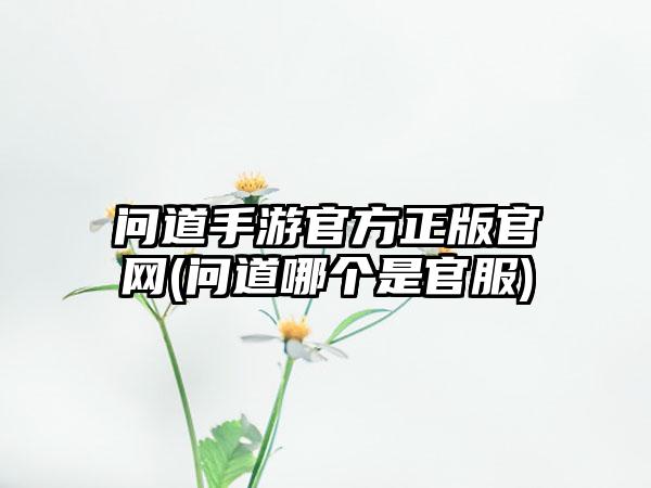 问道手游官方正版(问道哪个是官服)