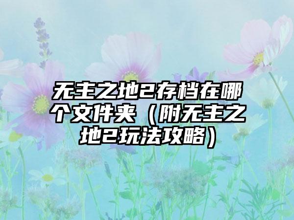 无主之地2存档在哪个文件夹（附无主之地2玩法攻略）