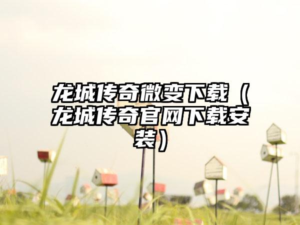 龙城传奇微变（龙城传奇安装）