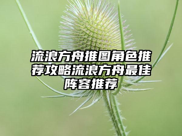 流浪方舟推图角色推荐攻略流浪方舟最佳阵容推荐
