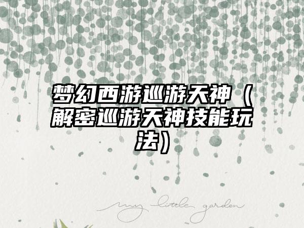 梦幻西游巡游天神（解密巡游天神技能玩法）