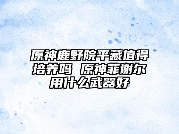 原神鹿野院平藏值得培养吗 原神菲谢尔用什么武器好