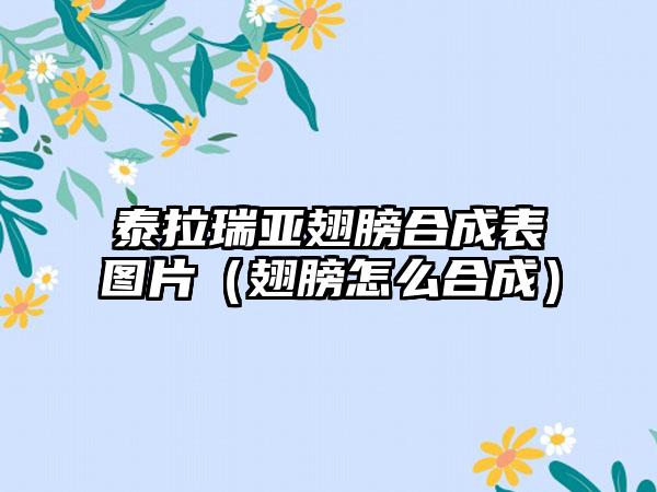 泰拉瑞亚翅膀合成表图片（翅膀怎么合成）