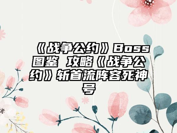 《战争公约》Boss图鉴 攻略《战争公约》斩首流阵容死神Ⅳ号