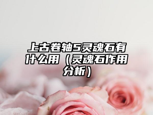 上古卷轴5灵魂石有什么用（灵魂石作用分析）