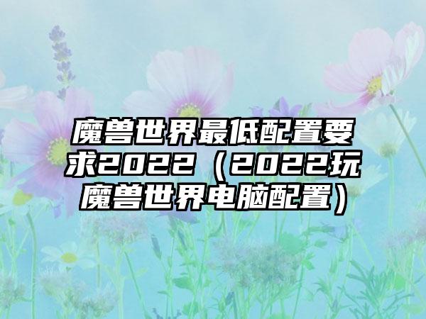 魔兽世界最低配置要求2022（2022玩魔兽世界电脑配置）