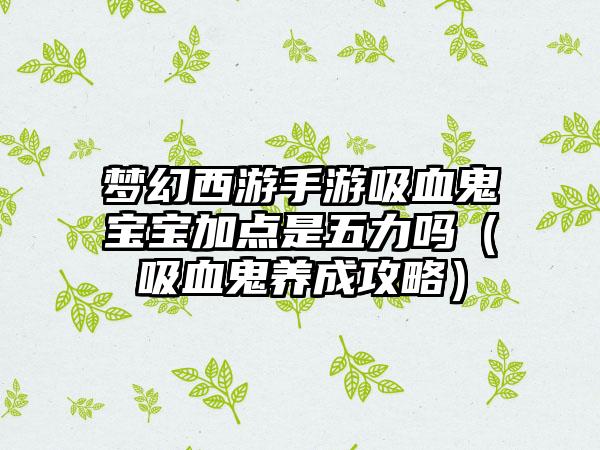 梦幻西游手游吸血鬼宝宝加点是五力吗（吸血鬼养成攻略）