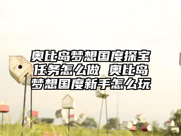奥比岛梦想国度探宝任务怎么做 奥比岛梦想国度新手怎么玩