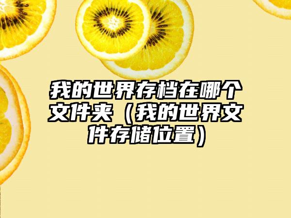 我的世界存档在哪个文件夹（我的世界文件存储位置）