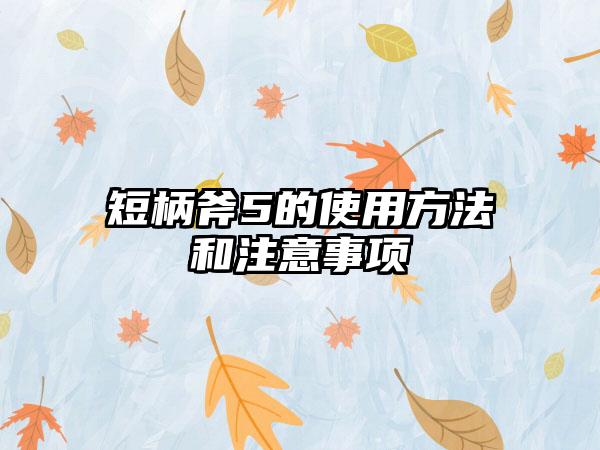 短柄斧5的使用方法和注意事项