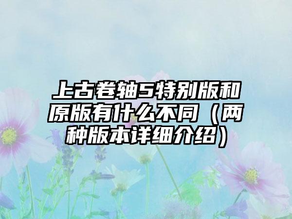 上古卷轴5特别版和原版有什么不同（两种版本详细介绍）