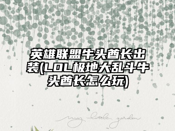 英雄联盟牛头酋长出装(LOL极地大乱斗牛头酋长怎么玩)