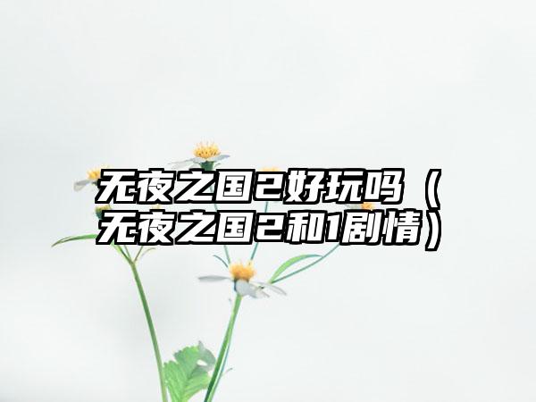 无夜之国2好玩吗（无夜之国2和1剧情）