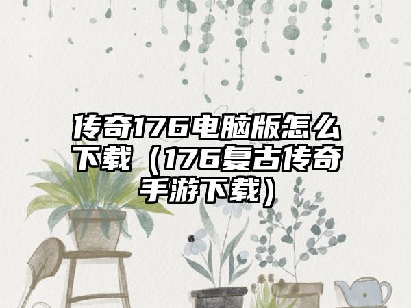 传奇176电脑版怎么（176复古传奇手游）