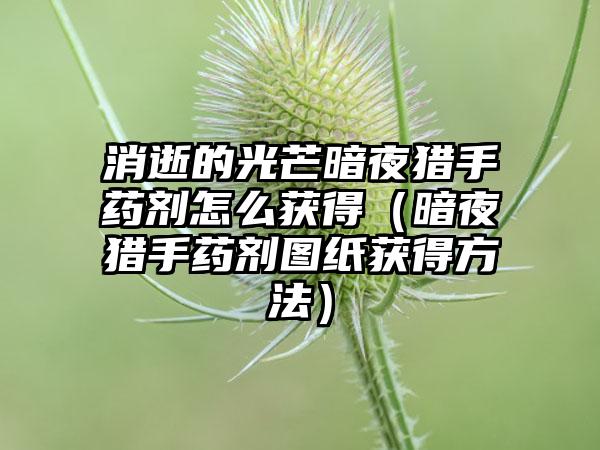 消逝的光芒暗夜猎手药剂怎么获得（暗夜猎手药剂图纸获得方法）