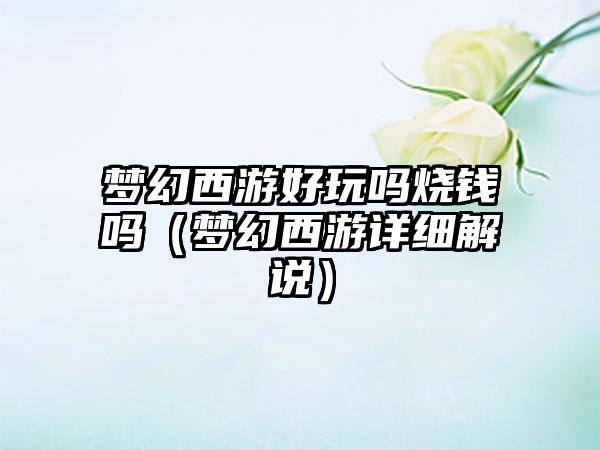 梦幻西游好玩吗烧钱吗（梦幻西游详细解说）