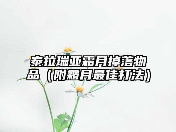 泰拉瑞亚霜月掉落物品（附霜月最佳打法）