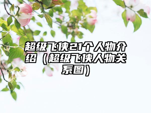 超级飞侠21个人物介绍（超级飞侠人物关系图）