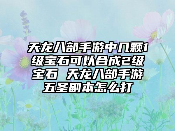天龙八部手游中几颗1级宝石可以合成2级宝石 天龙八部手游五圣副本怎么打
