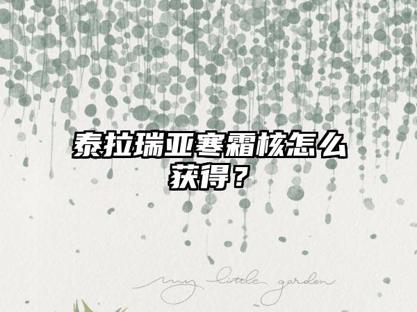 泰拉瑞亚寒霜核怎么获得？