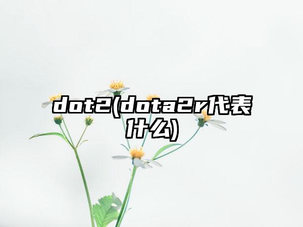 dot2(dota2r代表什么)