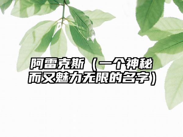 阿雷克斯（一个神秘而又魅力无限的名字）