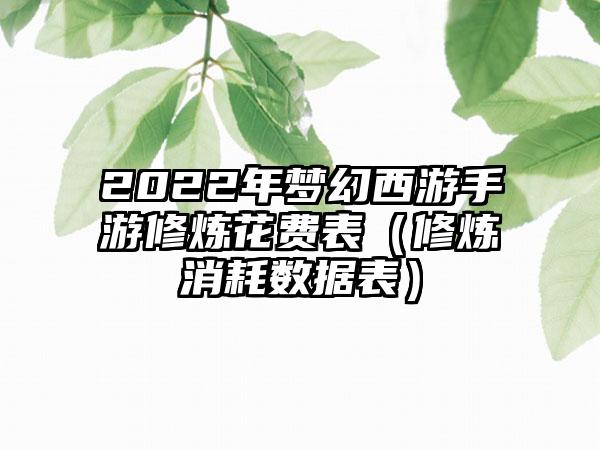2022年梦幻西游手游修炼花费表（修炼消耗数据表）